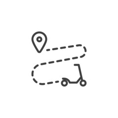 Scooter route line icon