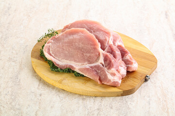 Raw pork loin for coocking