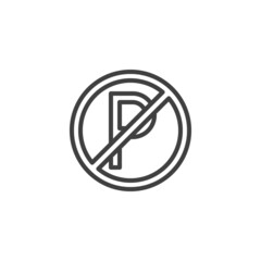 No parking sign line icon