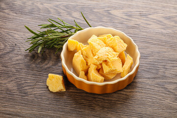 Pieces of delicous parmesan cheese