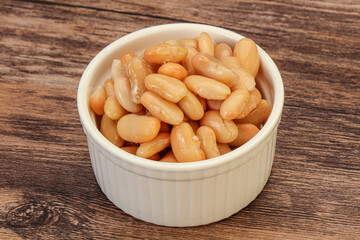White beans kidney in the bowl