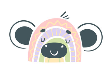 Cute Rainbow Monkey for Childish Nursery Decor Vector Illustration