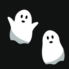 halloween ghosts on black