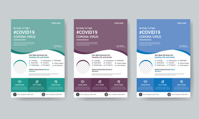 A4 Creative And Modern Medical Flyer Template For Your Medical. 3 color 