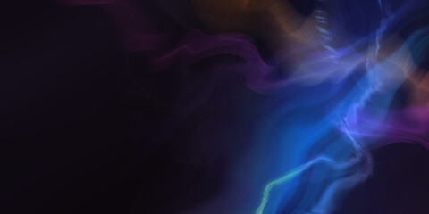 テクノロジーやエネルギーのコンセプトの抽象バナー、ダーク背景のぼやけたアルコールインクアート、光、近未来的