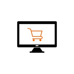 Online shopping icon isolated on white background