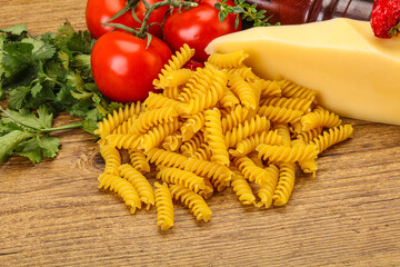 Italian pasta - raw Girandole for cooking