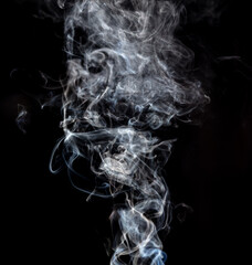 Smoke isolated on black background.