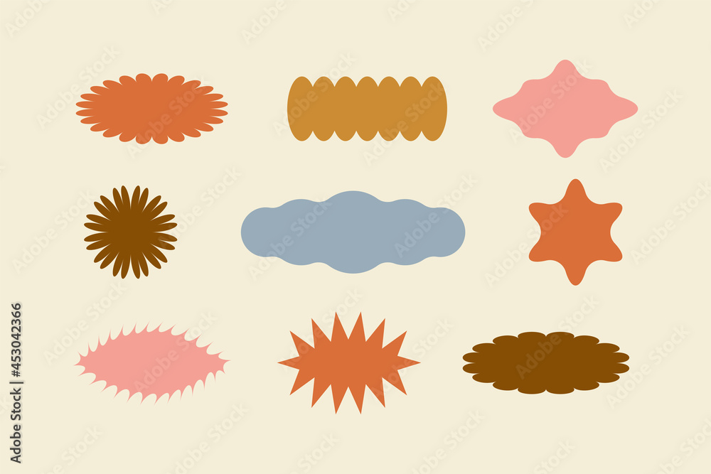 Aufkleber Vector set of design elements, patches and stickers with copy space for text - abstract background elements