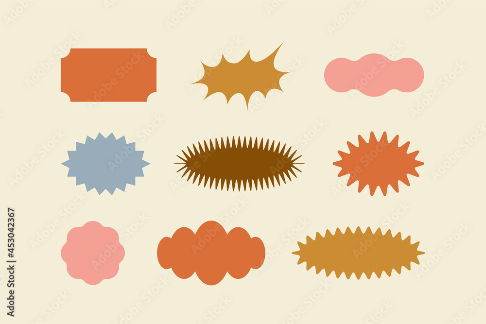Aufkleber Vector set of design elements, patches and stickers with copy space for text - abstract background elements