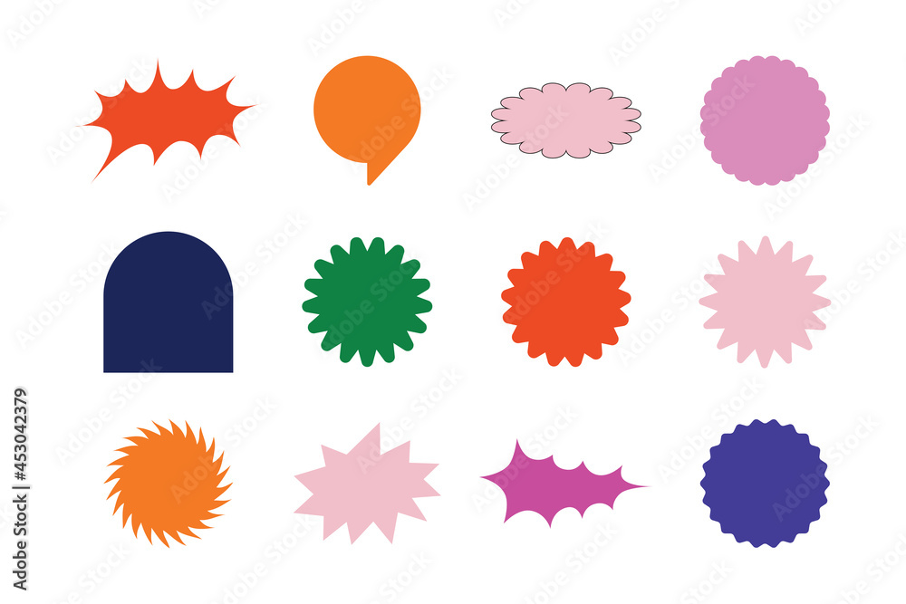 Fototapete Vector set of design elements, patches and stickers with copy space for text - abstract background elements