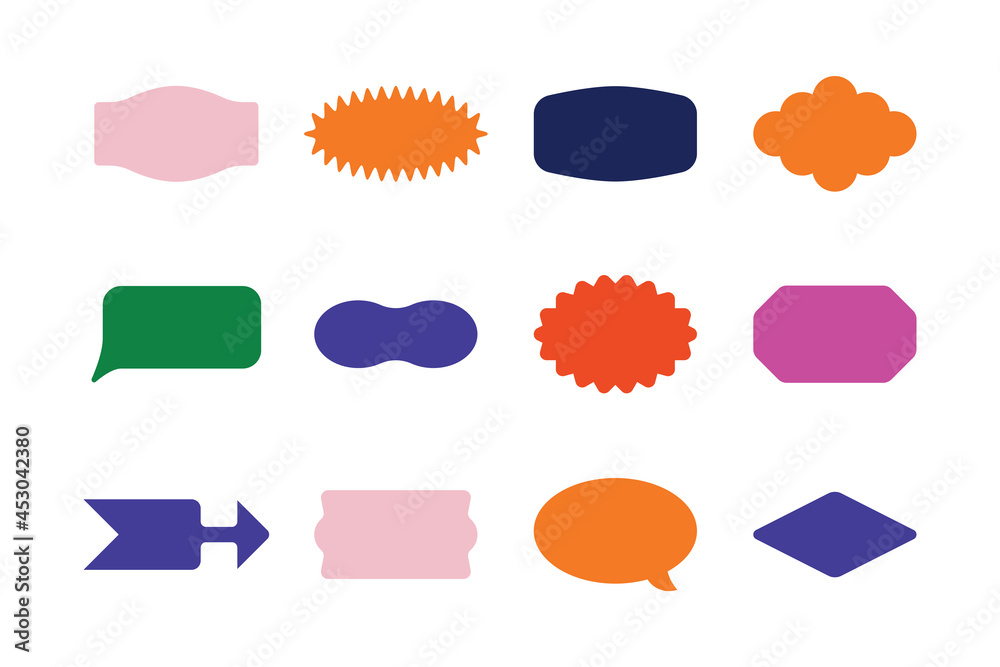 Aufkleber Vector set of design elements, patches and stickers with copy space for text - abstract background elements