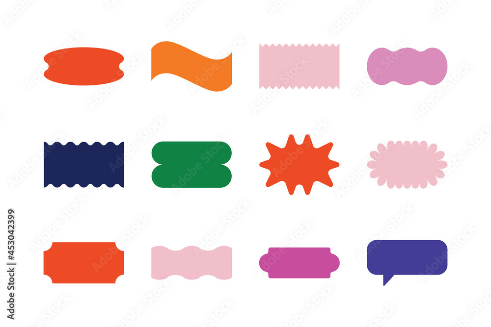 Poster Vector set of design elements, patches and stickers with copy space for text - abstract background elements