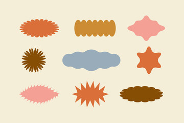 Vector set of design elements, patches and stickers with copy space for text - abstract background elements