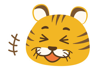 clip art of tiger laughing