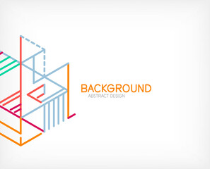 Abstract background. Color lines on white background. Linear abstract composition. Techno or business concept for wallpaper, banner, background, landing page