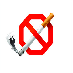 
No smoking sign on white background