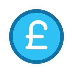 Illustration vector graphic icon of Egypt and United Kingdom Pound currency. Filled line style icon. Vector illustration isolated on white background. Perfect for website or application design.
