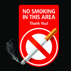 
No smoking sign on black background
