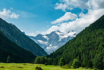 View of the valley of Cogne in the Gran Paradiso National Park