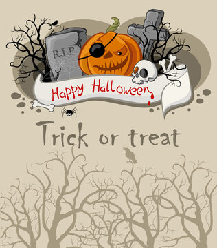 Vector Halloween greeting card