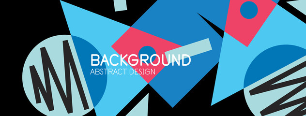 Obraz premium Abstract background with blocks, lines, geometric shapes. Techno or business concept for wallpaper, banner, background, landing page