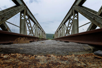 Old rusty railway bridge