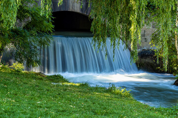 water of the isar in The English Garden, Munich, Germany.