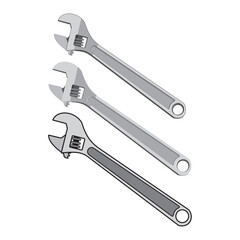 set illustration of wrench flat design