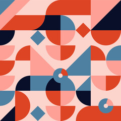 Abstract geometric mural colorful seamless pattern in Bauhaus style. pattern design