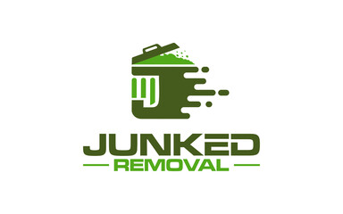 Illustration vector graphic of junk removal solution services logo design template