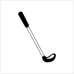 Stencil sport element isolated on white. Clipart golf. Vector stock illustration. EPS 10