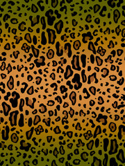 Abstract Hand Drawing Leopard Cheetah Jaguar Animal Skin Shapes with Tie Dye Degrade Gradient Background