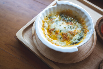 Healthy food Baked spinach with cheese fresh fruit juice for diet healthy body food five groups