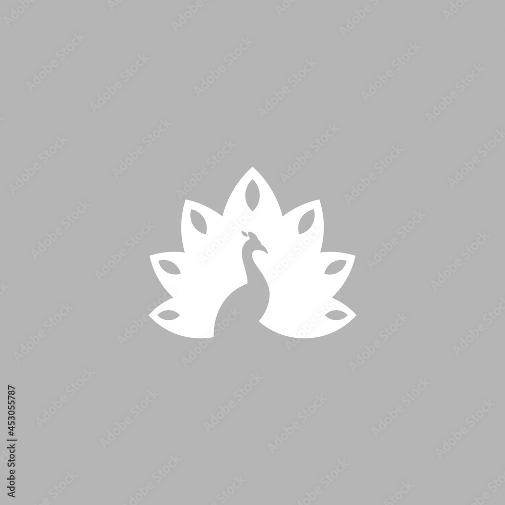 Poster White peacock. Abstract bird. Vector illustration EPS10