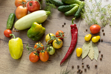harvest of vegetables on the table