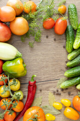 harvest of vegetables on the table