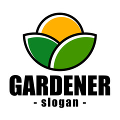 logo paysagiste jardinier pelouse herbe vert - obrazy, fototapety, plakaty