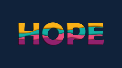 HOPE word paper cut effect
