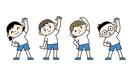 体操をする子どもたち