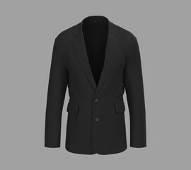 Blank Blazer mockup. Front view. 3d rendering, 3d illustration.