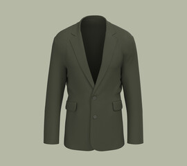 Blank Blazer mockup. Front view. 3d rendering, 3d illustration.