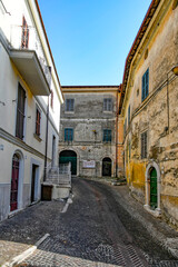 A characteristic street in Morolo, a medieval village in the province of Frosinone in Italy.