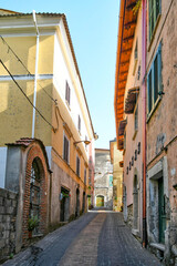 Fototapeta na wymiar A characteristic street in Morolo, a medieval village in the province of Frosinone in Italy.
