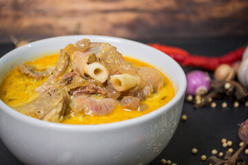 Indonesian Mutton Curry, Mutton Gulai Indonesian Food with red sauce