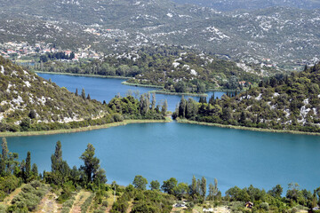 Fototapeta na wymiar Baćina lakes are a set of lakes in Baćina near Ploče.