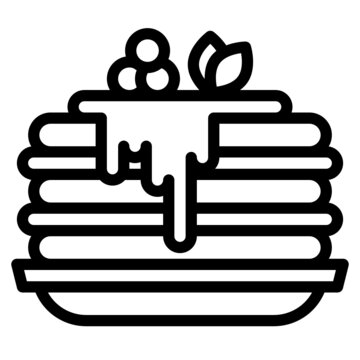 pancakes with syrup and berries clip art preview
