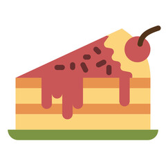 slice cake flat icon