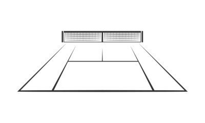 Lawn tennis court isolated on white background. Vector illustration