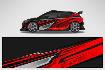 Vector car decal wrap design. Graphic abstract line racing background design for vehicle, race car, rally, adventure livery camouflage.